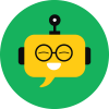 TeamGether, personnage robotique mignon et jaune, les yeux fermé dans un rond vert