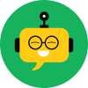 TeamGether, personnage robotique mignon et jaune, les yeux fermé dans un rond vert